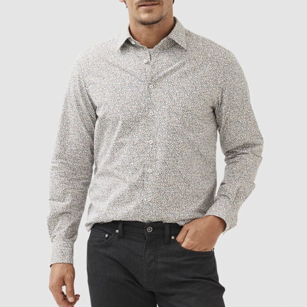 NWT Rodd & Gunn Kimbell Sports Fit Shirt Button Down Maple Leaves Leaf Print